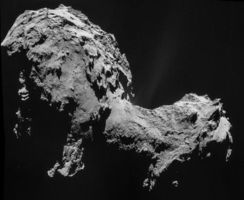 Sonda Rosetta e cometa 67P/Churyumov-Gerasimenko, la foto della scia