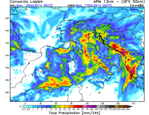Previsioni meteo Italia, maltempo e temporali per il 15, 16 e 17 Dicembre 2014
