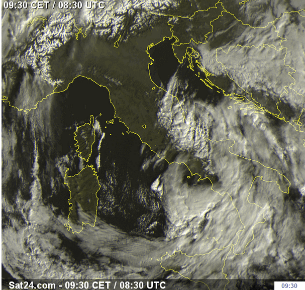 Perturbazione scivola a Sud - sat24.com