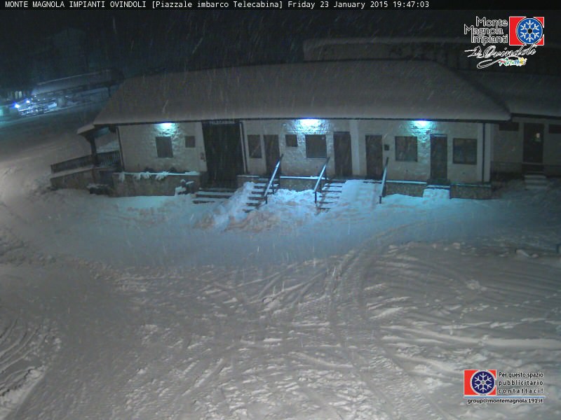 Forte nevicata in atto a Ovindoli