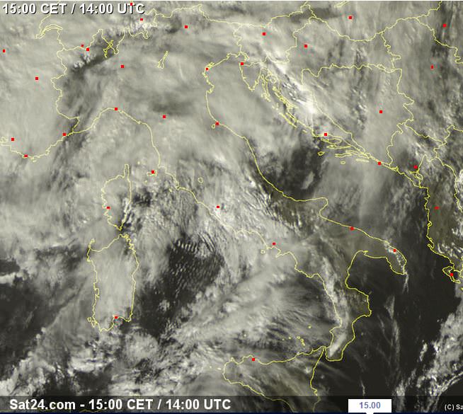 Tempo in peggioramento sull'Italia - sat24.com