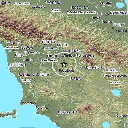 Terremoto Toscana: significativo evento 3.0 Richter avvertito dalla popolazione