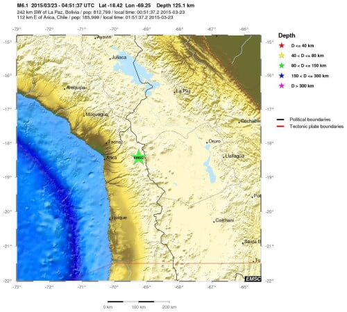Terremoto in Cile: magnitudo 6.1 della scala Richter, dati EMSC