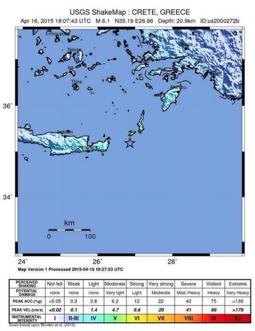Terremoto oggi Creta: forte scossa di magnitudo 6.4 della scala Richter
