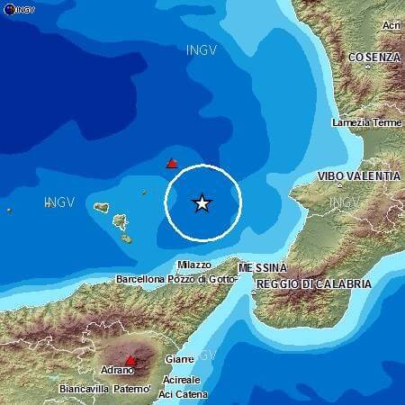 Terremoto M 4.5 Richter nella zona delle Isole Eolie, avvertito in Sicilia e Calabria