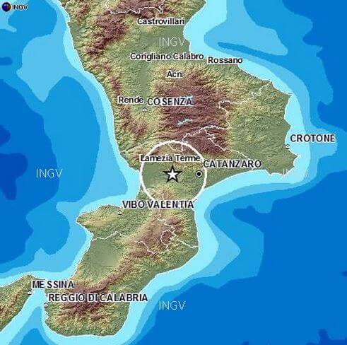 Terremoto in Calabria: scossa di magnitudo 3.1 Richter tra Lamezia Terme e Catanzaro