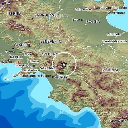 Scossa di terremoto avvertita in Irpinia, magnitudo 3.1 Richter