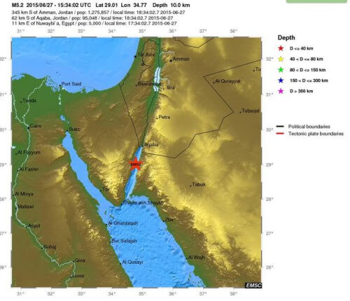 Forte scossa di terremoto nel Sinai, epicentro tra Egitto ed Arabia Saudita