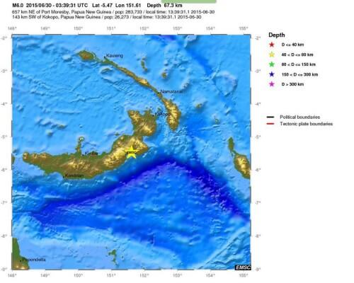 Terremoto Papua Nuova Guinea, intensa scossa di magnitudo 6.0 Richter nella notte