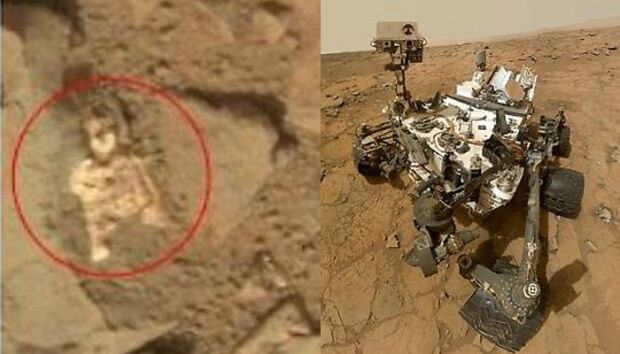 Misteriosa foto di Curiosity su Marte, forse uno fossile umano