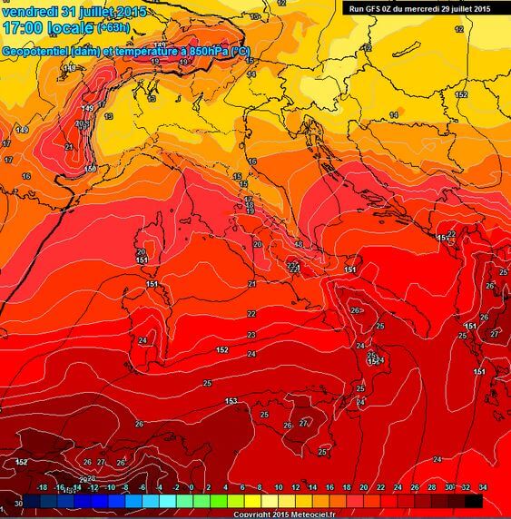 Ondata di caldo sull’Italia: apice tra 30 Luglio e 2 Agosto