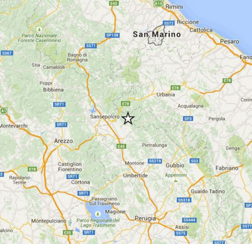 Scosse di terremoto in Umbria, sette eventi di cui due sopra il terzo grado, epicentro a Città di Castello, Perugia