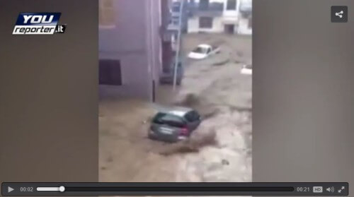 Alluvione Calabria: video da Rossano, gravi danni a Corigliano Calabro