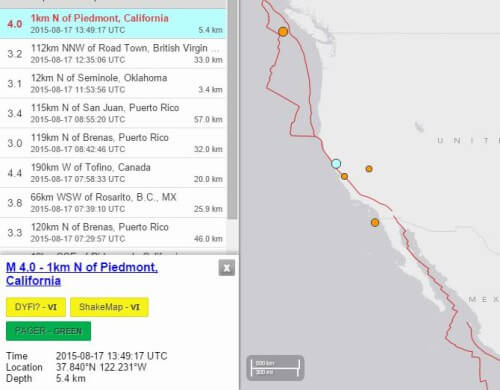 Terremoto di magnitudo 4.0 Richter in California, epicentro a Oakland
