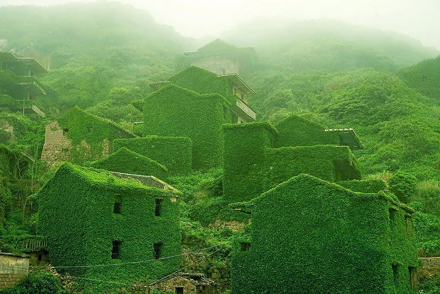 Cina, la vegetazione si “appropria” di un villaggio abbandonato