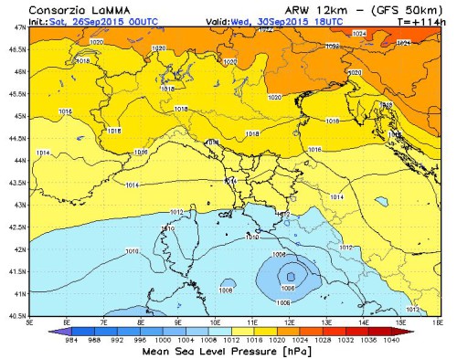 Ciclone mediterraneo al Centro Italia durante la prossima perturbazione?