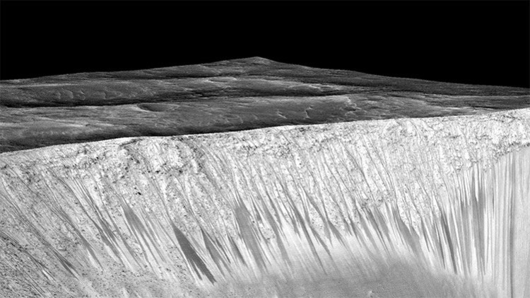 Le foto delle aree di Marte dove è stata rilevata l’acqua