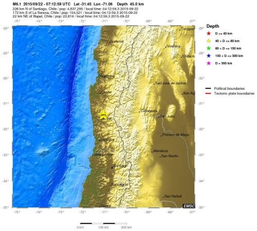Terremoto in Cile, nuova forte scossa di magnitudo 6.1 Richter