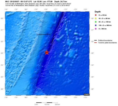 Terremoto di magnitudo 6.3 Richter a Nord della Nuova Zelanda