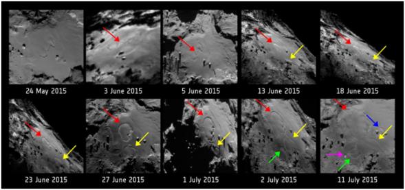 Le incredibili trasformazioni della superficie della cometa osservate da Rosetta
