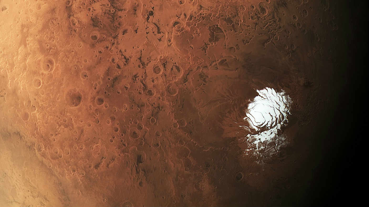 L’incredibile immagine del Polo Sud di Marte ripreso dal Mars Express