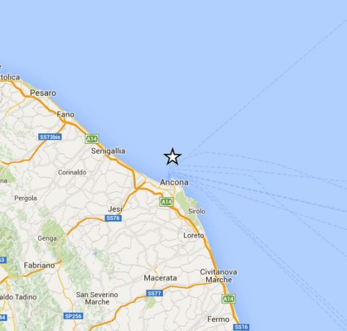 Terremoto Ancona, scossa distintamente avvertita nelle Marche, magnitudo 2.9 Richter