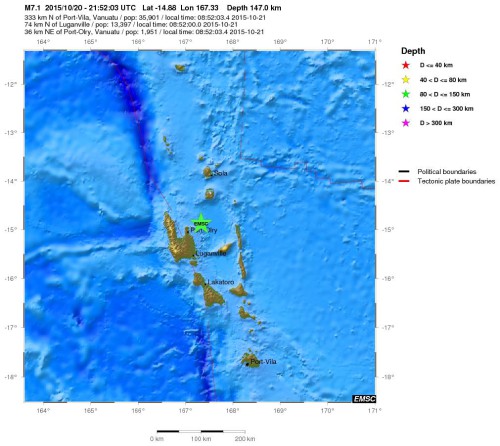 Terremoto Vanuatu, forte scossa di magnitudo 7.1 Richter, no allarme tsunami