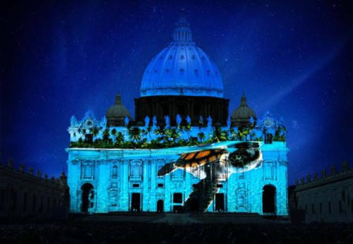Fiat Lux: immagini della Natura proiettate sulle mura del Vaticano