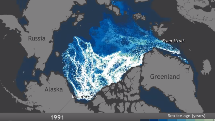 Artico, in un video lo scioglimento dei ghiacci negli ultimi 25 anni
