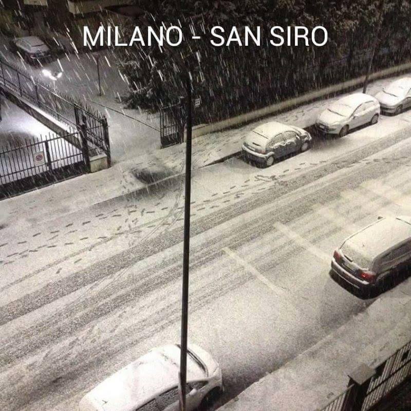Neve Milano, città imbiancata grazie a forti rovesci