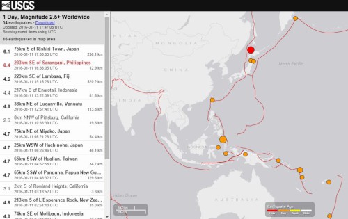 Doppia forte scossa di terremoto in Asia: M 6.4 Filippine, M 6.1 Giappone