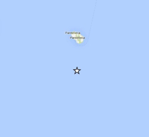 Scossa di terremoto M 4.2 Richter a Sud di Pantelleria, dati INGV