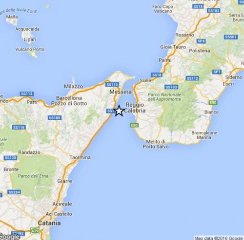 Terremoto Sicilia Calabria: lieve scossa di magnitudo 2.4 Richter avvertita nello Stretto di Messina