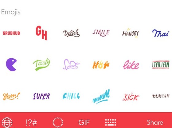 GrubHub, la tastiera delle emoticon sul cibo per smartphone