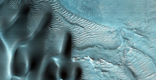 Marte: le immagini di Nili Fossae, l’area di colore blu