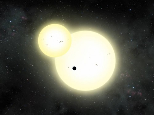 Spazio, il gigantesco pianeta orbitante intorno a due stelle
