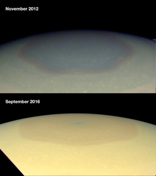 Saturno, la tempesta esagonale cambia colore: l’incredibile fenomeno