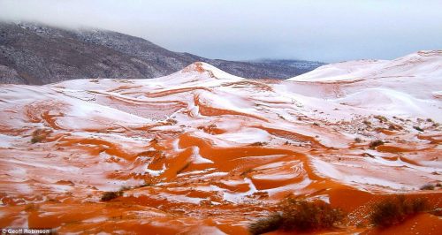 Neve nel Sahara: rarissima nevicata in Algeria settentrionale