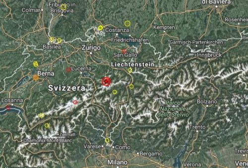 Terremoto Svizzera Nord Italia 6 Marzo 2017