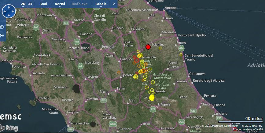 Terremoto Centro Italia 27 Aprile, due scosse di magnitudo 4.0 e 4.1 a Visso