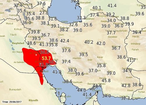 Iran: temperature record, 53.7 gradi ad Ahwaz