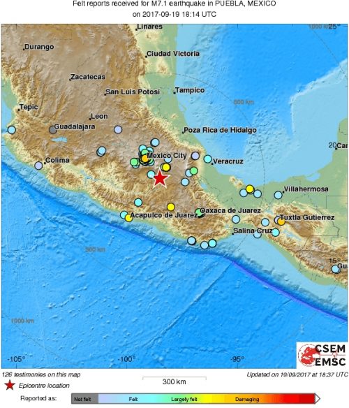 Terremoto Messico, fortissima scossa vicino la capitale Città del Messico