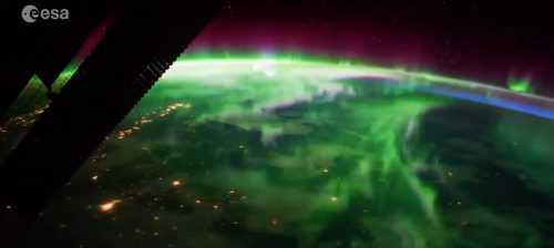 Aurora dallo spazio: il video spettacolare di Nespoli