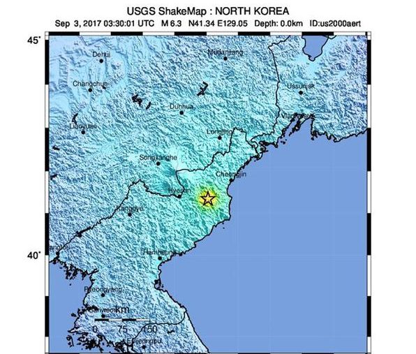 Corea del Nord: scossa di 6.3 gradi originata da esplosione nucleare