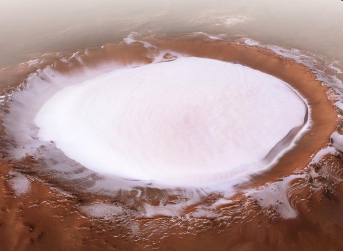 Marte: la spettacolare immagine del cratere Korolev