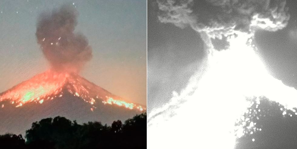 Nuova potente eruzione del vulcano Popocatepetl: frammenti incandescenti provocano incendi