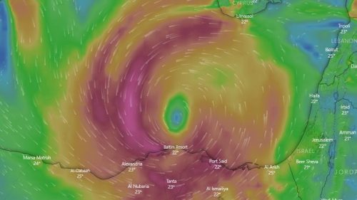 Uragano mediterraneo tra Egitto ed Israele: piogge torrenziale e forti venti
