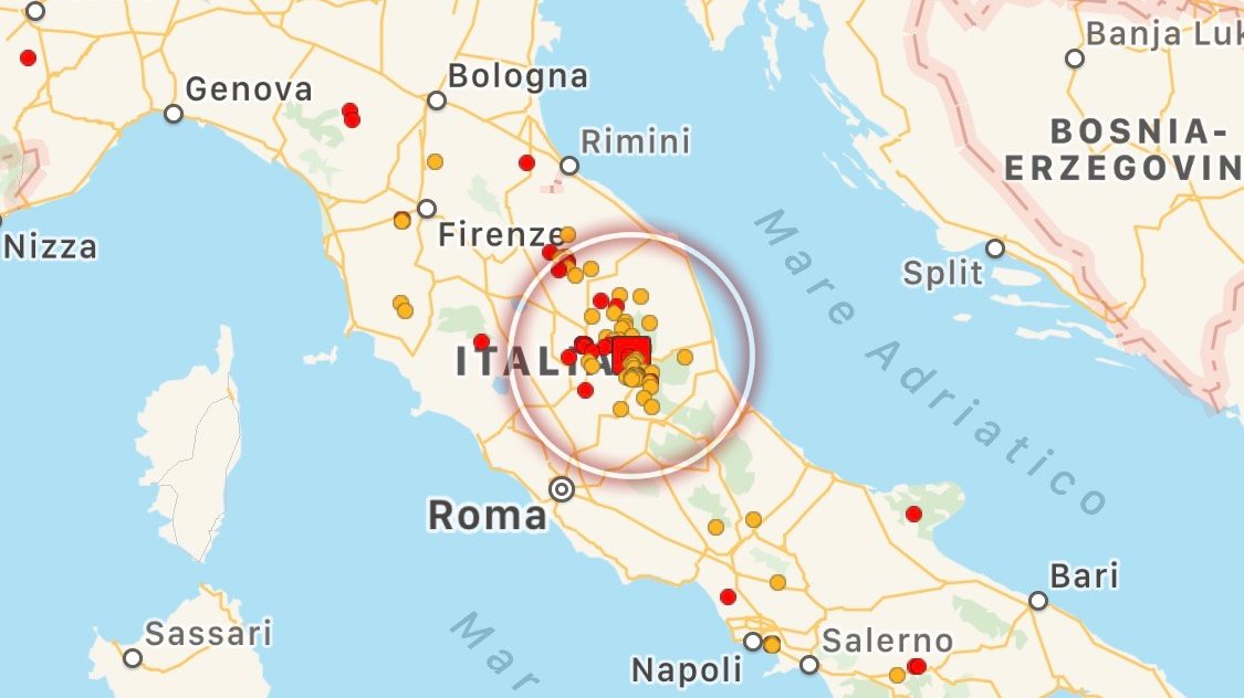 Terremoto Centro Italia: scossa intensa tra Abruzzo e Lazio