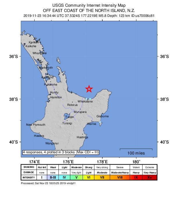 Terremoto Nuova Zelanda: forte scossa nell’Isola del Nord
