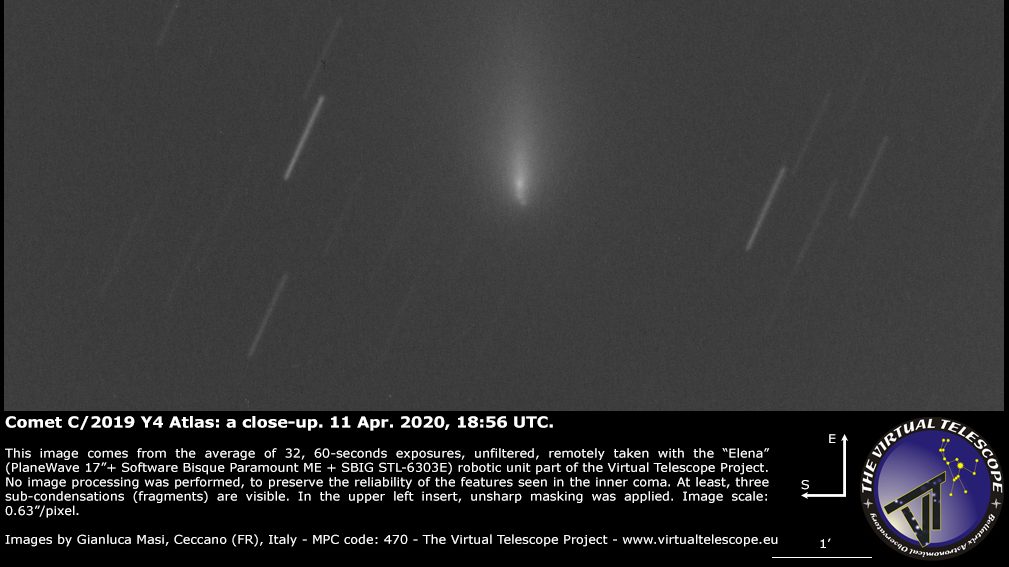 Atlas: la cometa si frammenta. Non sarà visibile a maggio